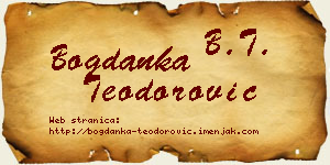 Bogdanka Teodorović vizit kartica